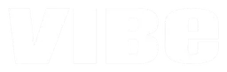 Vibe logo, white wordmark version, on a transparent background