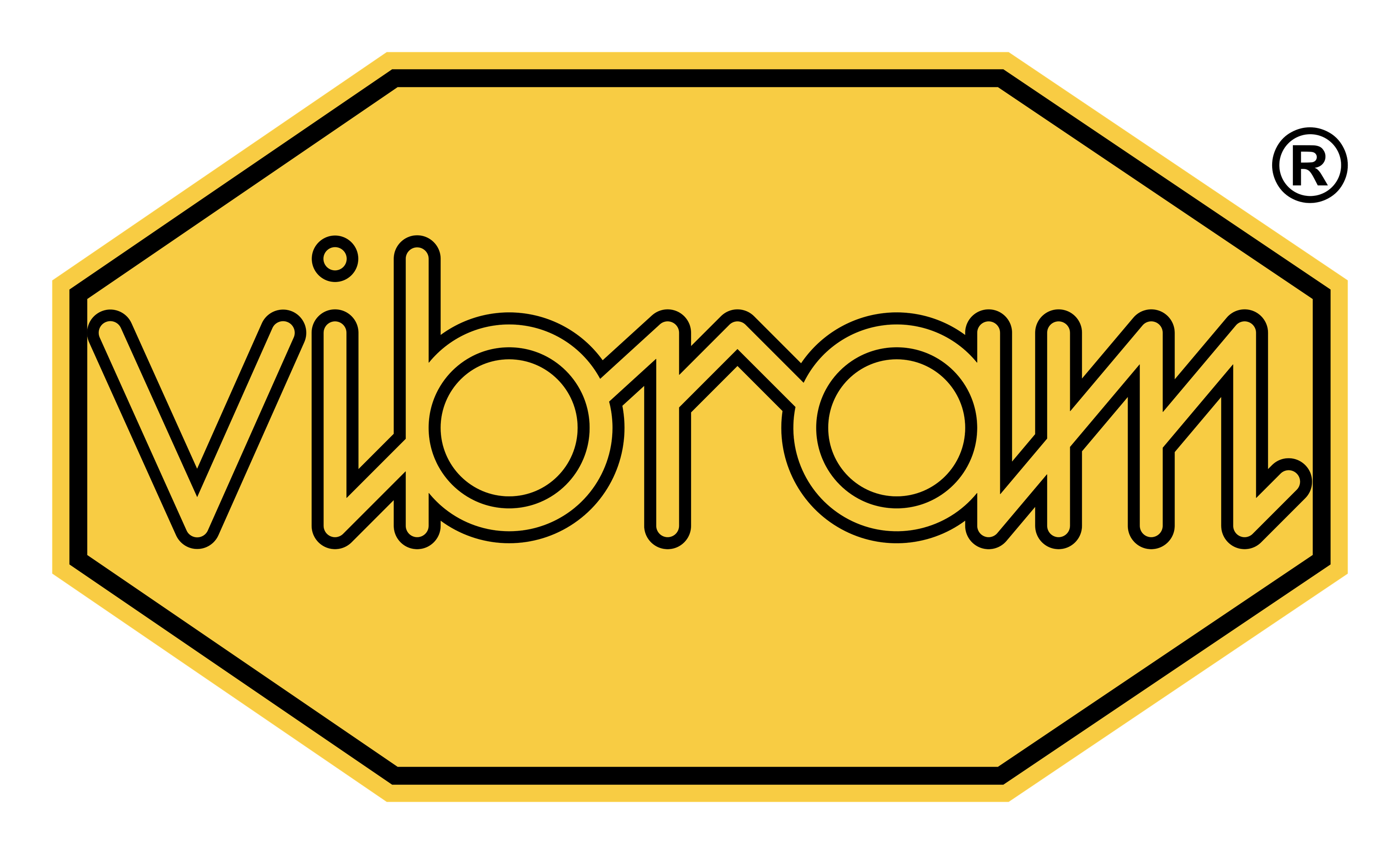 Vibram logo on a transparent background