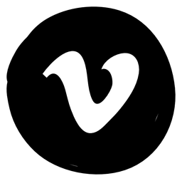 Vimeo logo, black icon version, on a transparent background