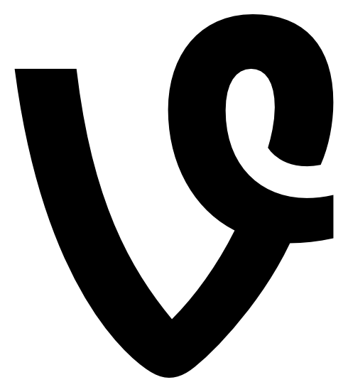 Vine logo, black icon version, on a transparent background