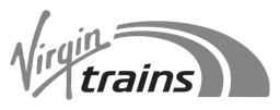 Virgin Trains Logo, Variante Wortmarke monochrom, auf transparentem Hintergrund
