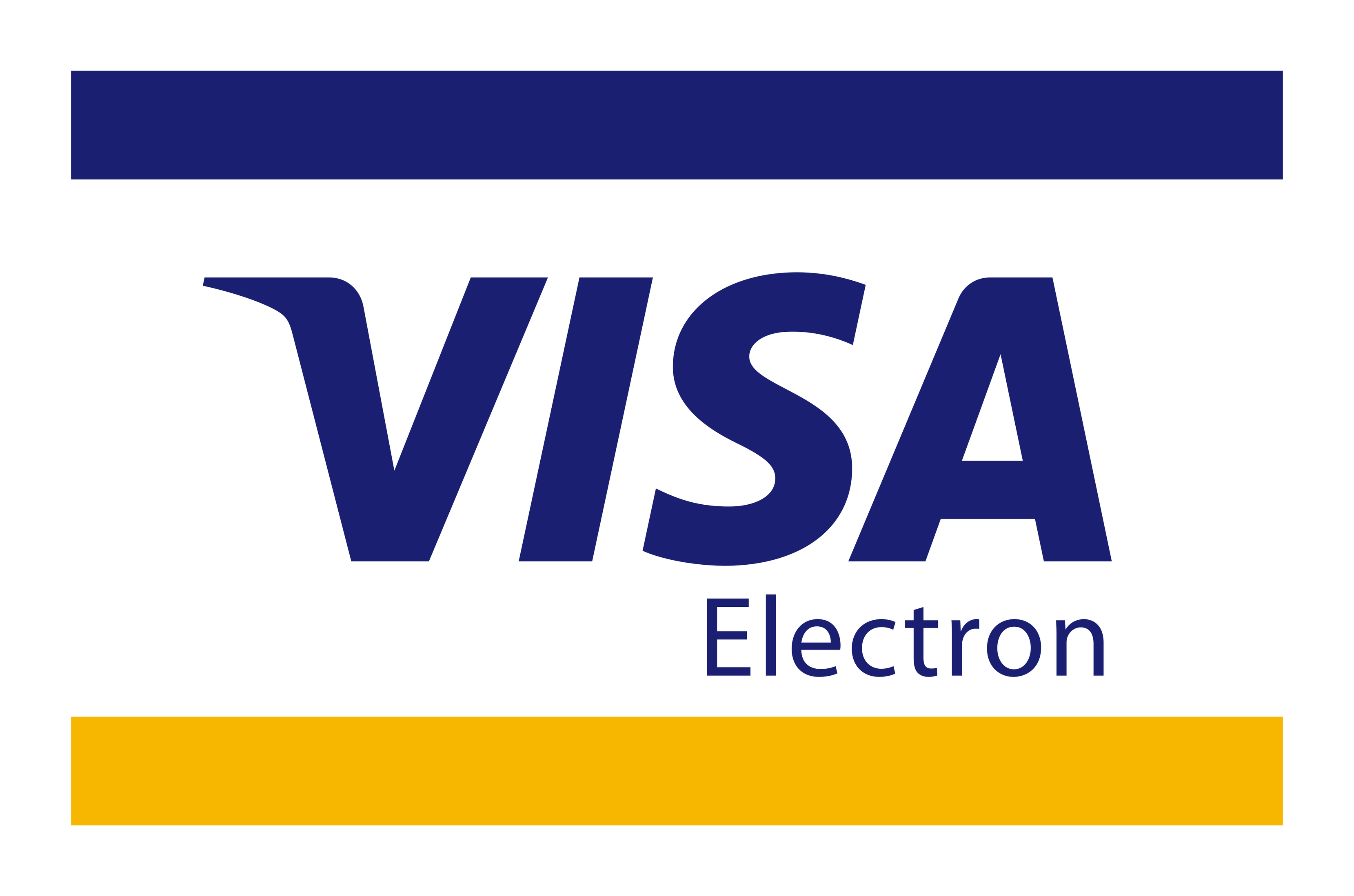 Visa Electron logo on a transparent background