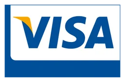 Visa logo, horizontal version, on a transparent background