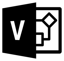 Visio logo, black icon version, on a transparent background