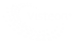 Visteon Logo, Variante weiß, auf transparentem Hintergrund