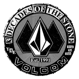 Volcom logo, monochrome icon version, on a transparent background