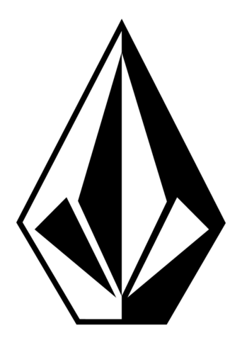 Volcom logo, monochrome version, on a transparent background