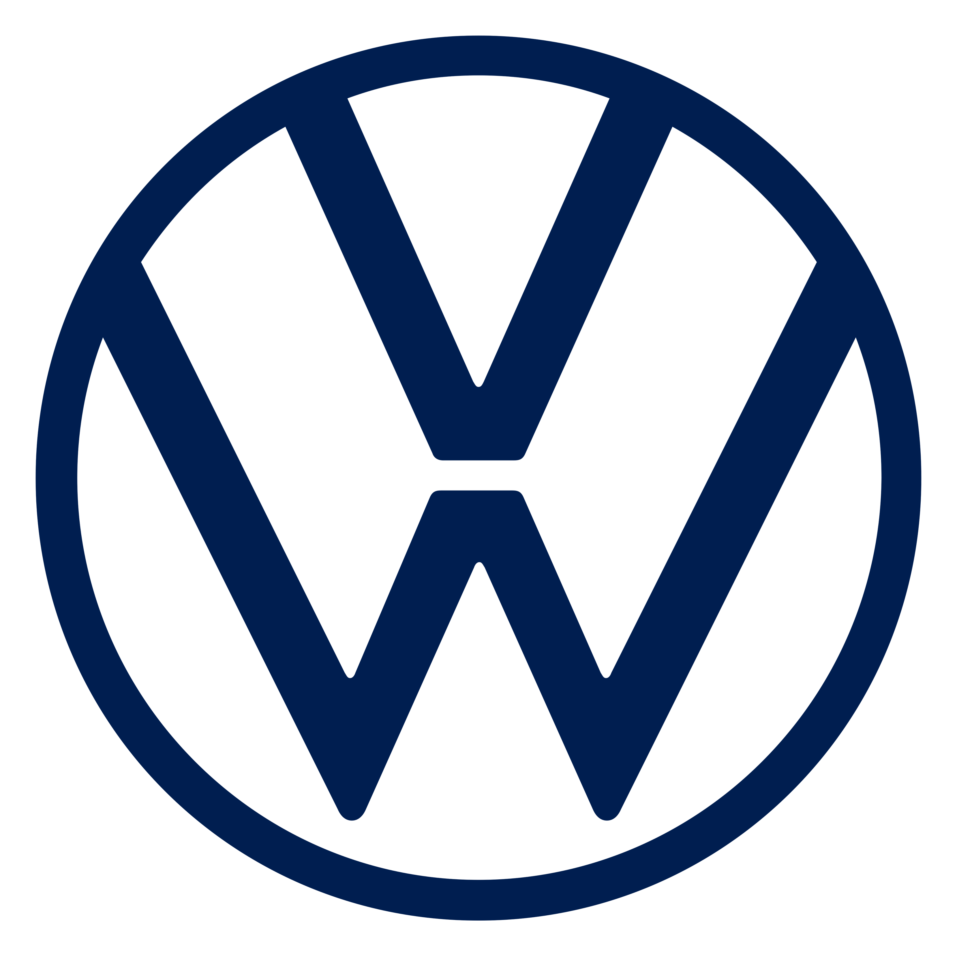 Volkswagen logo on a transparent background