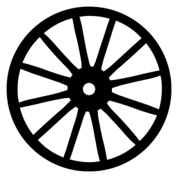 Wagon Wheels logo, black icon version, on a transparent background