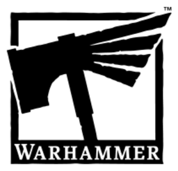 Logo da Warhammer, versão ícone preto, em fundo transparente