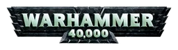Logo da Warhammer, versão logotipo preto, em fundo transparente