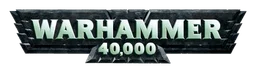 Logo da Warhammer, versão logotipo monocromático, em fundo transparente