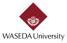 Logo de Waseda University, versión horizontal, sobre fondo transparente