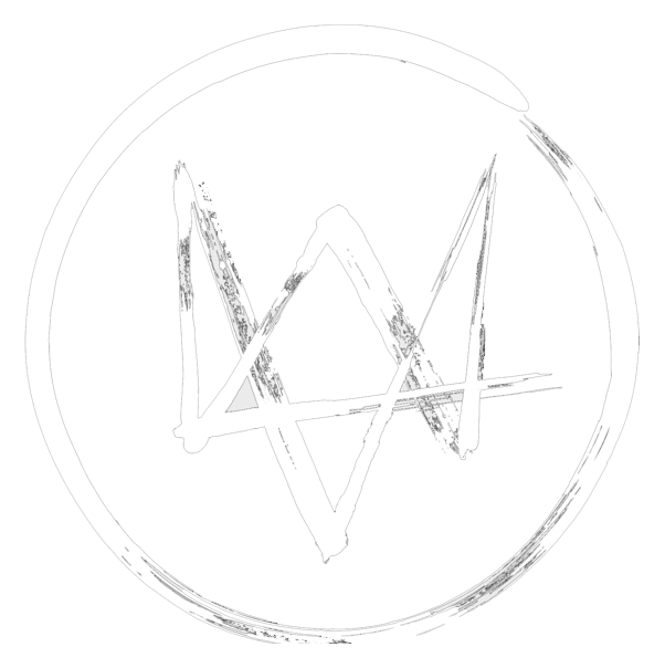 Watch Dogs logo, white icon version, on a transparent background