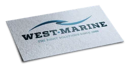 West Marine logo, monochrome version, on a transparent background