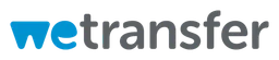 Wetransfer logo, wordmark version, on a transparent background
