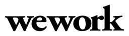 Wework logo, black wordmark version, on a transparent background