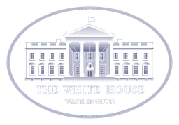 White House logo, white version, on a transparent background