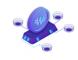 Whitecoin logo, horizontal version, on a transparent background
