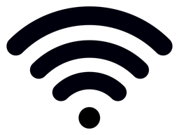 Wi-Fi Logo, Variante schwarz, auf transparentem Hintergrund