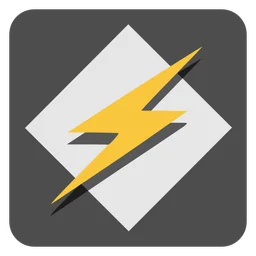 Logo Winamp, version icône monochrome, sur fond transparent