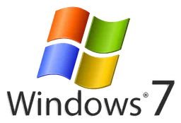Windows 7 logo, horizontal version, on a transparent background