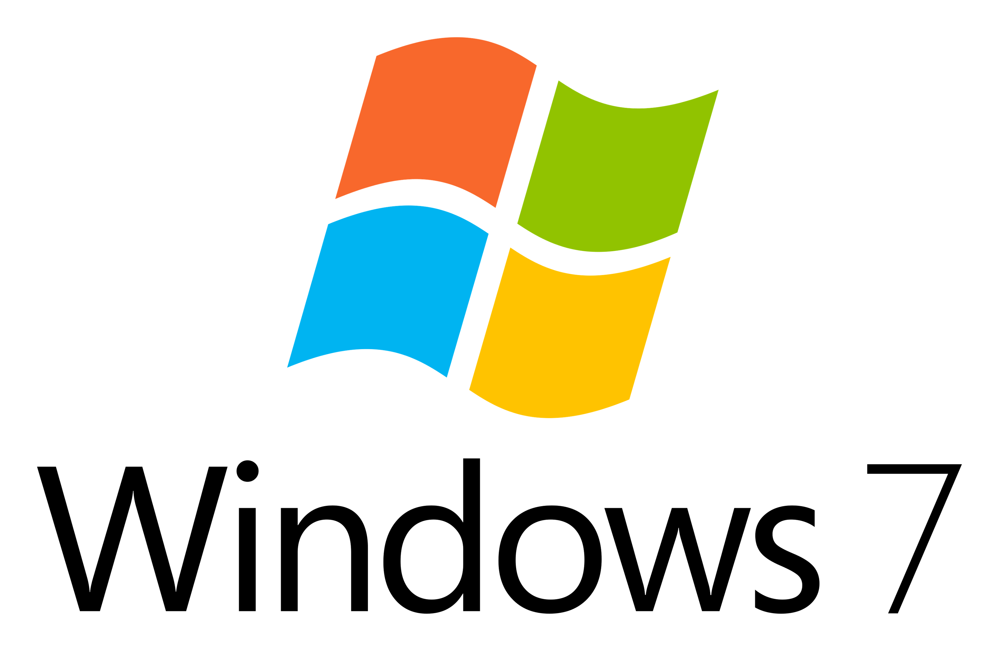 Windows 7 logo on a transparent background