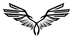 Wing logo, black version, on a transparent background
