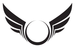 Wings logo, black version, on a transparent background