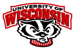 Wisconsin Badgers logo, horizontal version, on a transparent background
