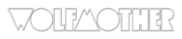 Wolfmother logo, monochrome wordmark version, on a transparent background