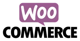 Woocommerce logo, horizontal version, on a transparent background