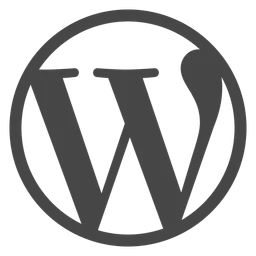 Wordpress logo, black icon version, on a transparent background
