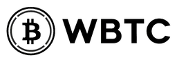 Wrapped Bitcoin logo, black wordmark version, on a transparent background