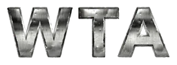 Wta logo, monochrome wordmark version, on a transparent background