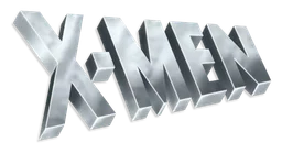 X Men logo, monochrome version, on a transparent background