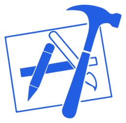 Xcode logo, icon version, on a transparent background