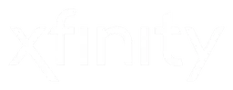 Xfinity logo, white wordmark version, on a transparent background