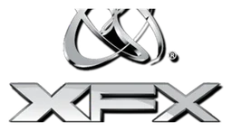 XFX logo, monochrome version, on a transparent background