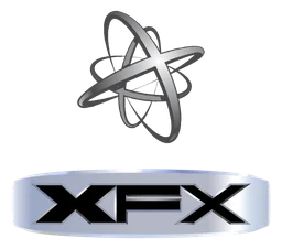 XFX logo, monochrome icon version, on a transparent background