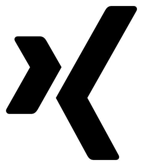Xing logo, black icon version, on a transparent background