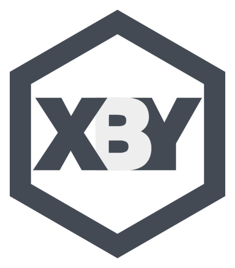 Xtrabytes logo, monochrome icon version, on a transparent background
