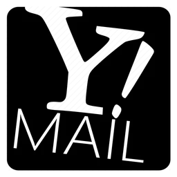 Yahoo Mail logo, black icon version, on a transparent background