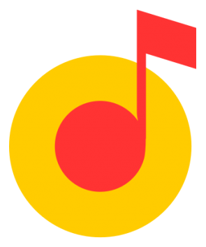 Yandex Music logo, horizontal version, on a transparent background
