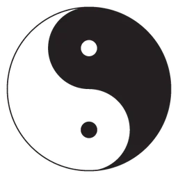 Yin Yang logo, black icon version, on a transparent background