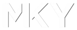 Ykm logo, white wordmark version, on a transparent background