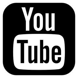 YouTube Icon logo, black icon version, on a transparent background