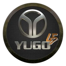Yugo logo, black icon version, on a transparent background