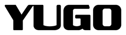 Yugo logo, black wordmark version, on a transparent background