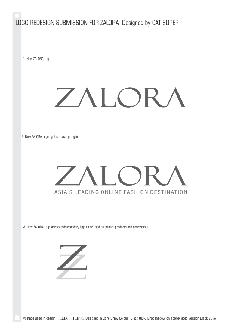 Zalora logo, monochrome version, on a transparent background